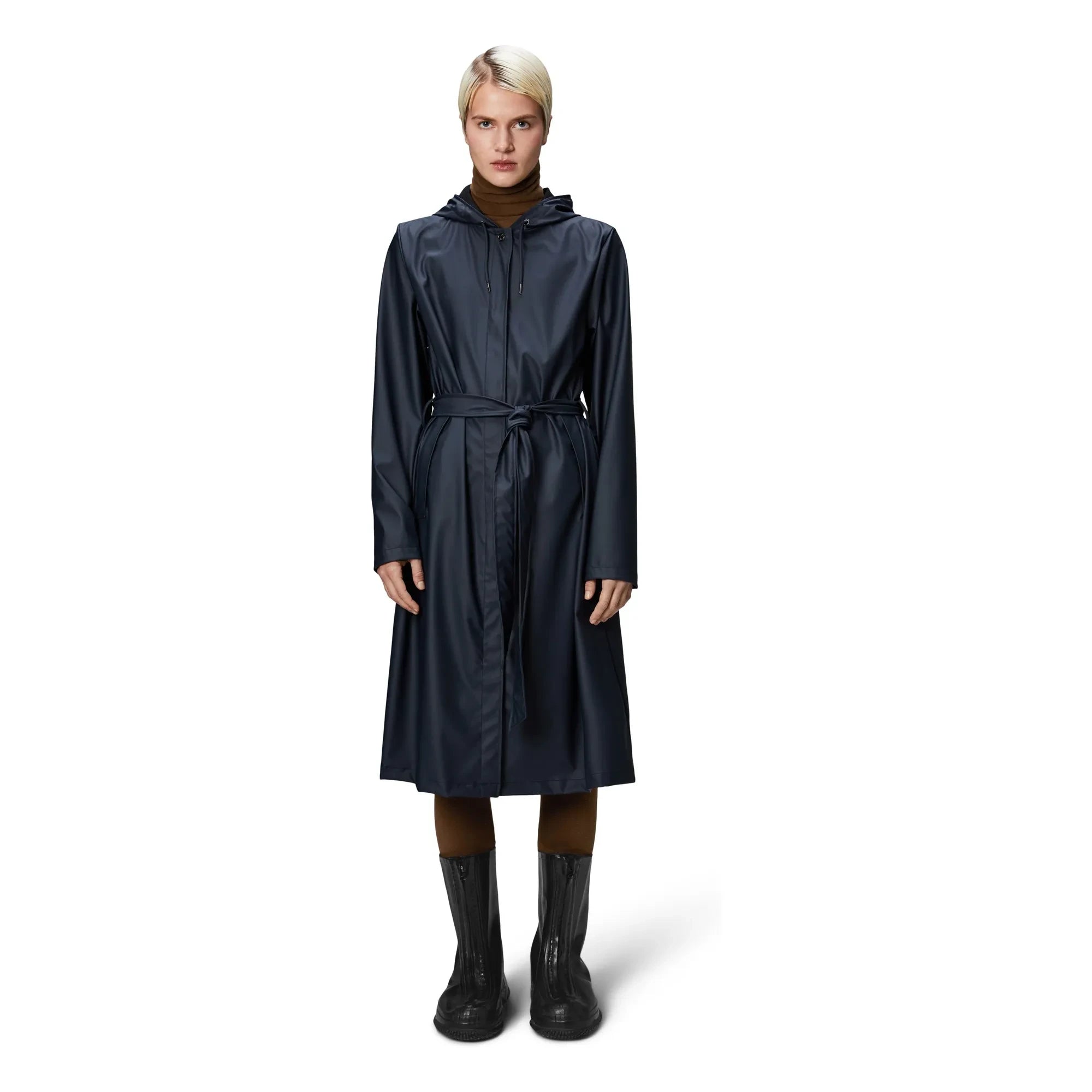 Rains - Long Belted Waterproof | Navy blue