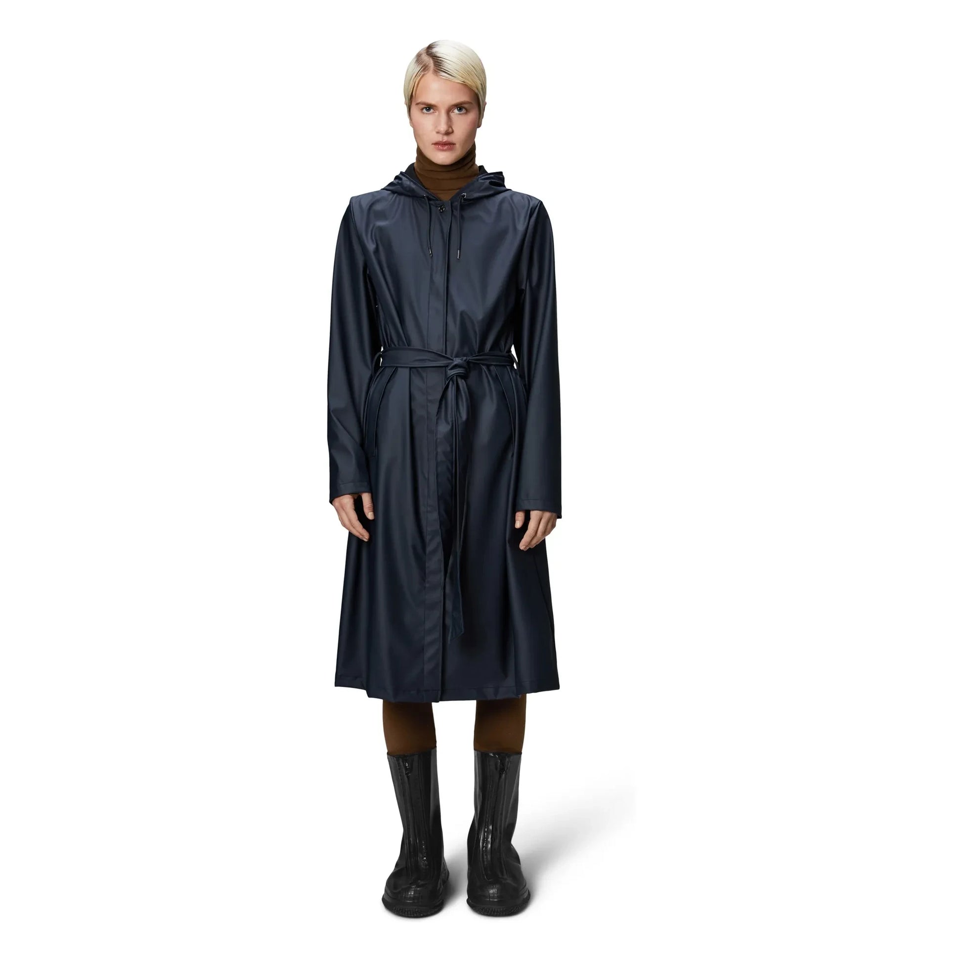 Rains - Long Belted Waterproof | Navy blue