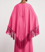Fringed Bohemian Kaftan Maxi Dress ORCHID PINK