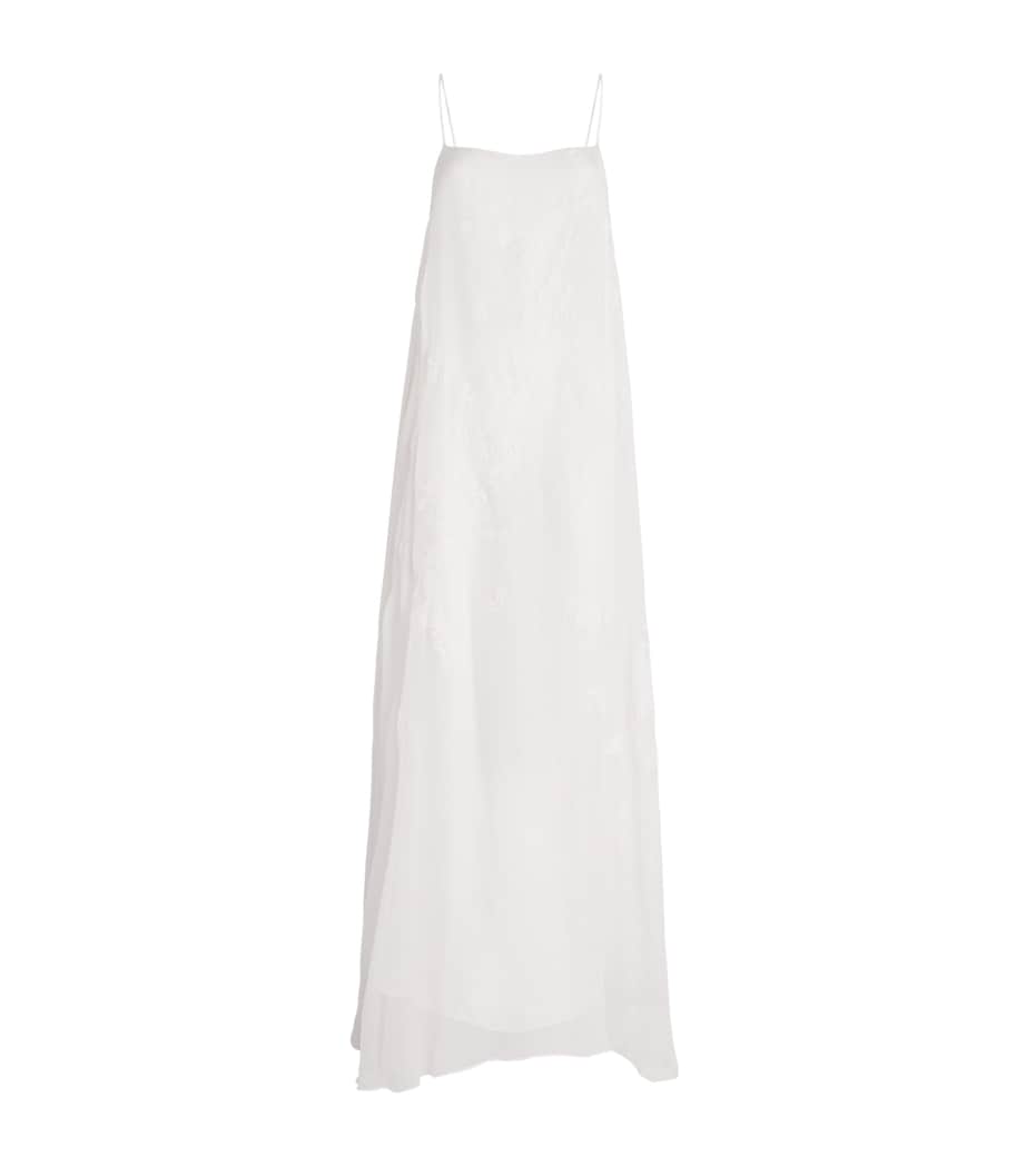 TORLOWEI White Silk Crepe Valerie Maxi Dress
