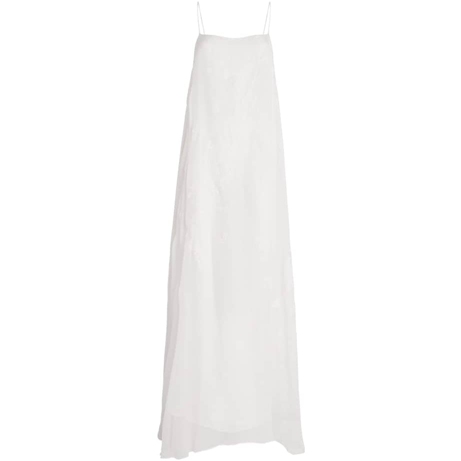 TORLOWEI White Silk Crepe Valerie Maxi Dress