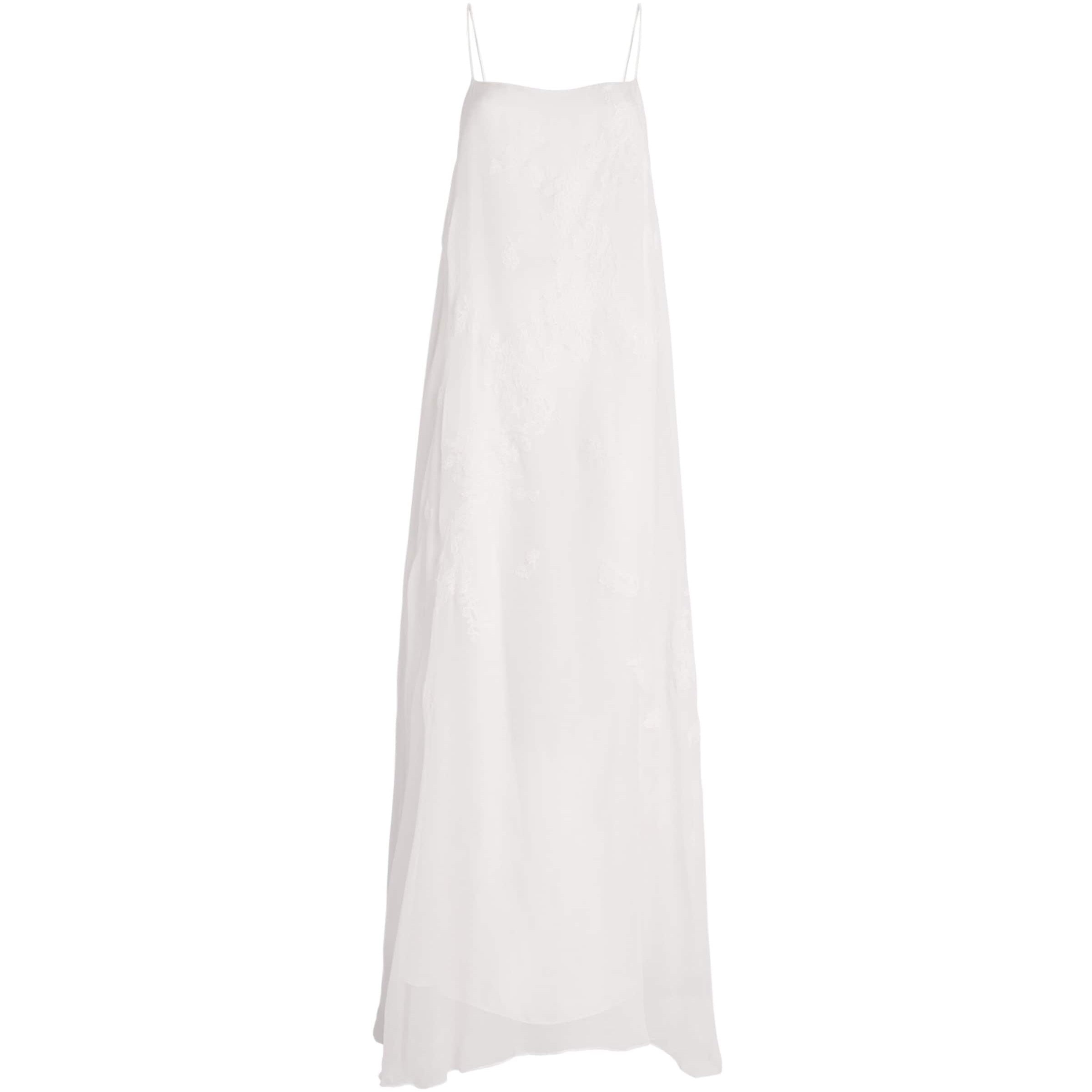 Silk Crepe Valerie Maxi Dress WHITE/WHITE