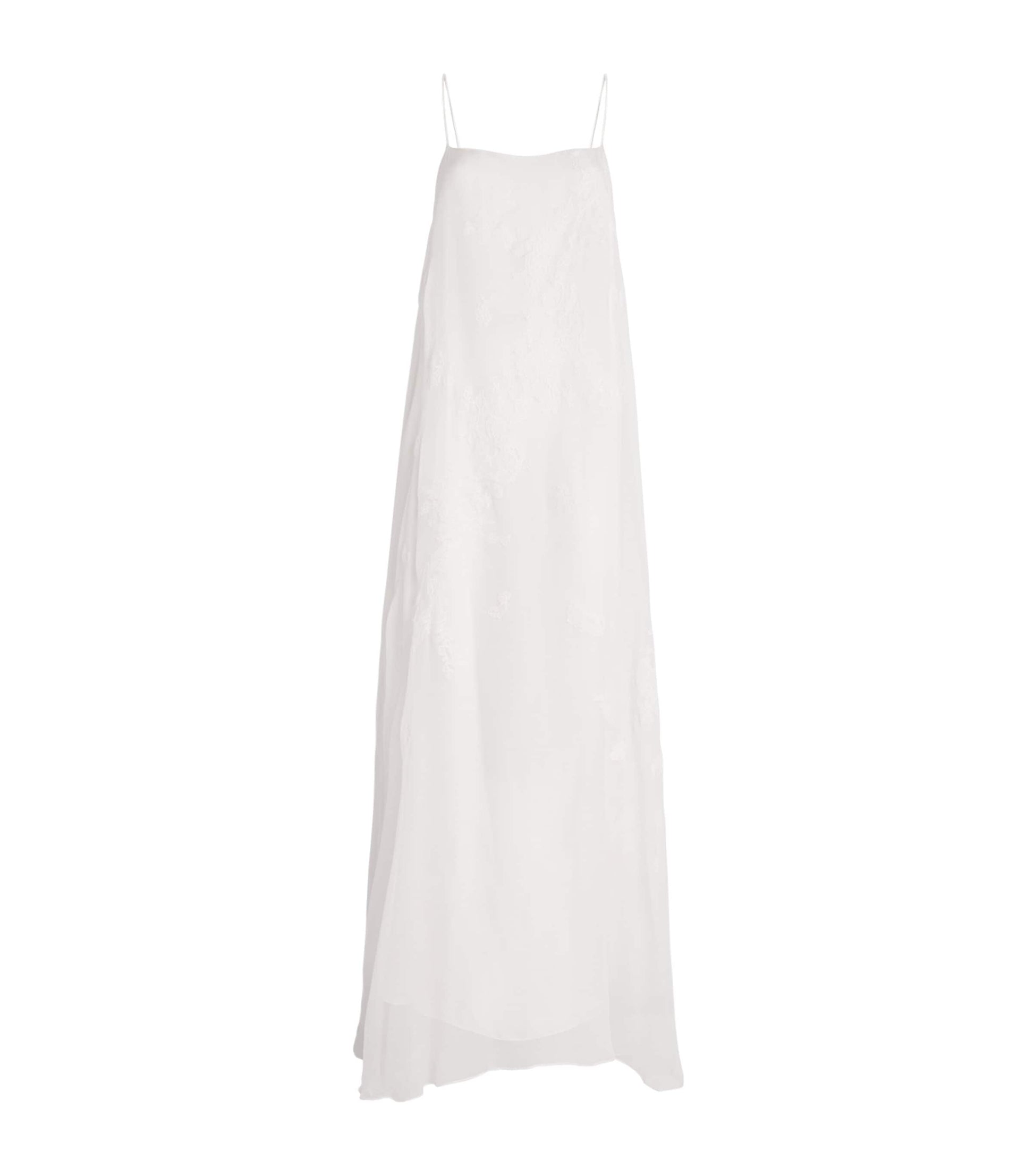 Silk Crepe Valerie Maxi Dress WHITE/WHITE