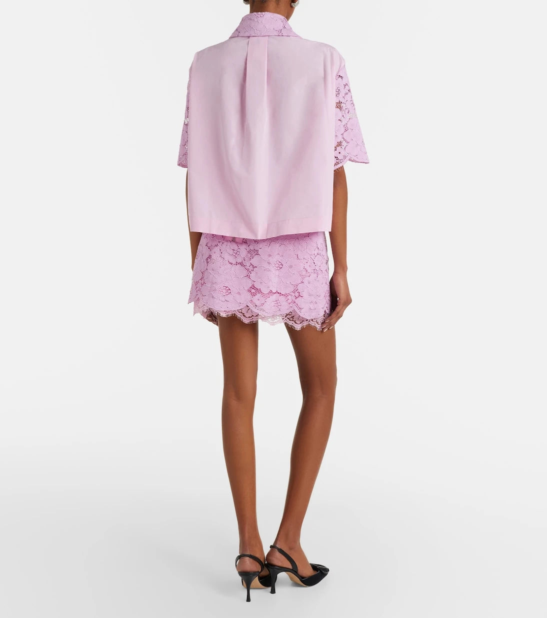 Patou - Cotton-blend lace miniskirt