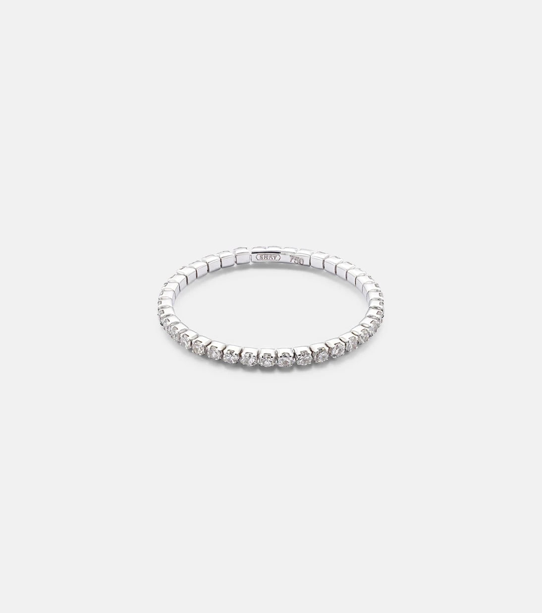 Shay Jewelry - خاتم Single Thread من الذهب الأبيض عيار 18 قيراطاً مع الألماس