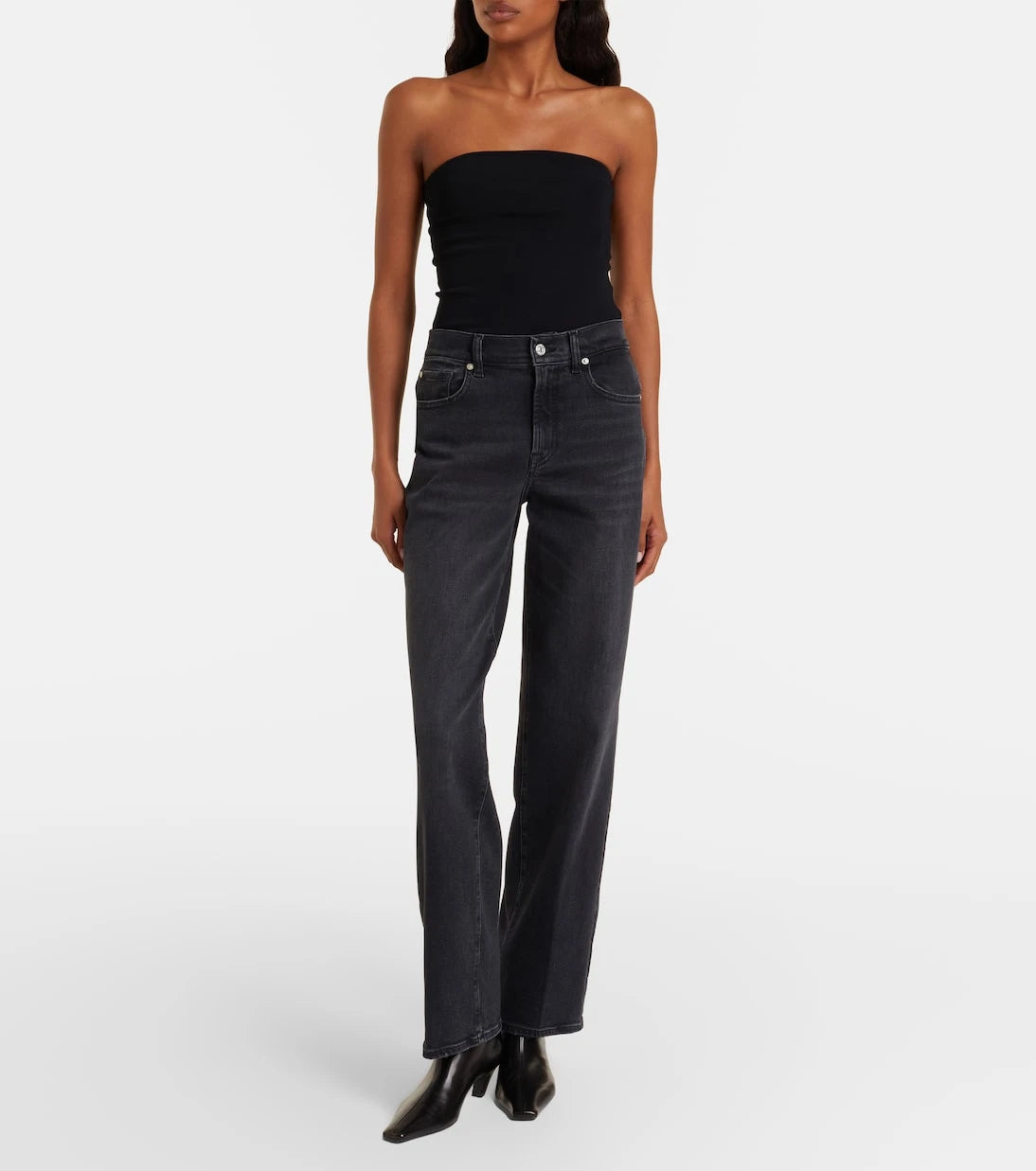 7 For All Mankind - بنطلون جينز بقصة مستقيمة "ستوفبايب"