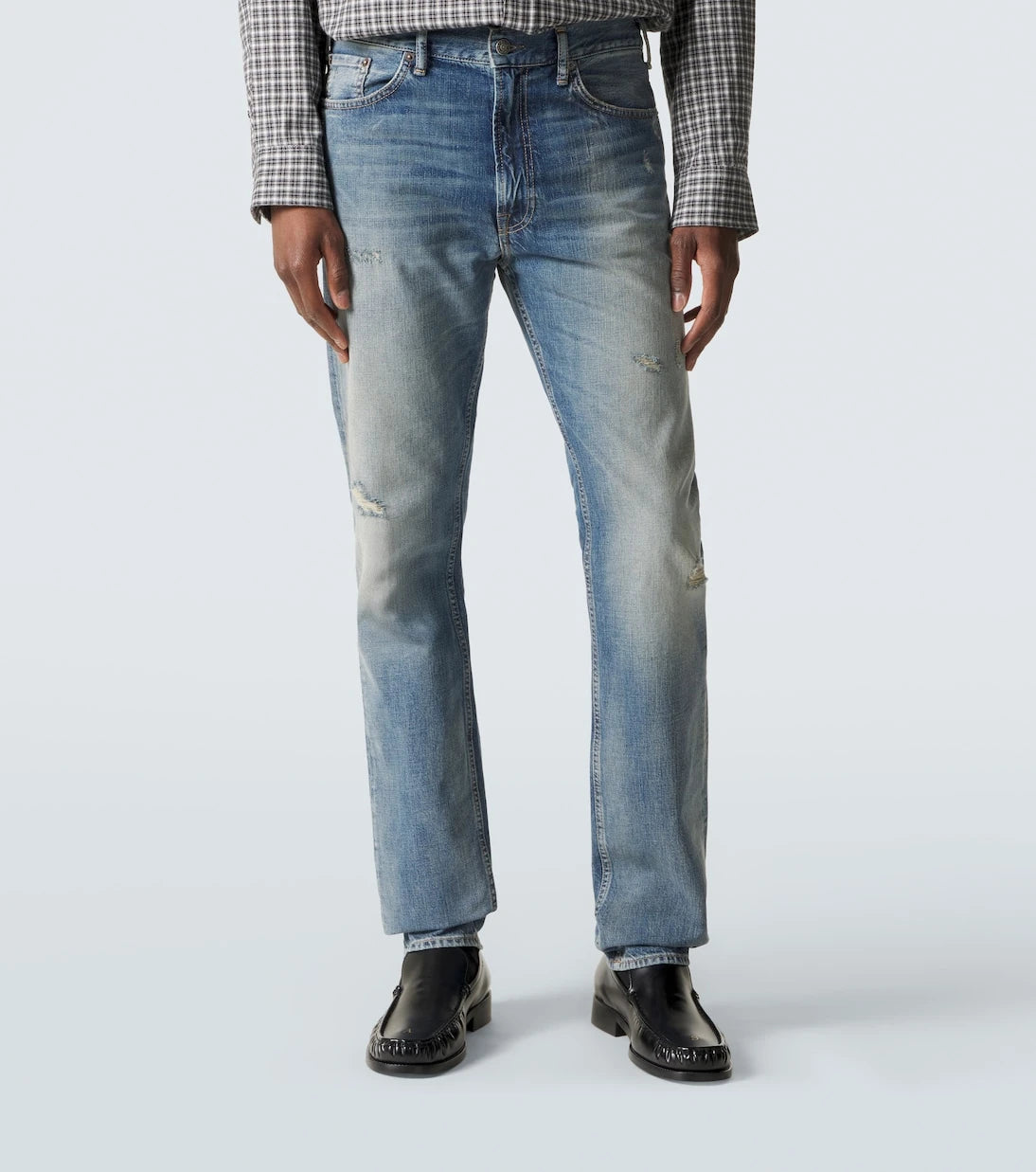 Acne Studios - بنطلون جينز 1979M بقصة ضيقة ومظهر مهترئ