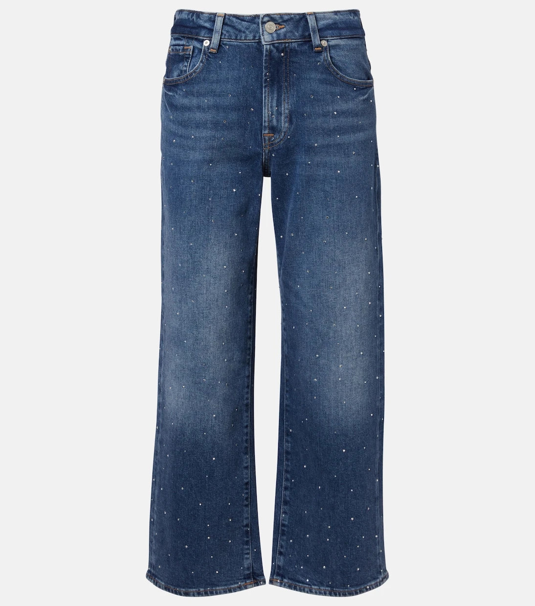 7 For All Mankind - Stovepipe embellished straight jeans