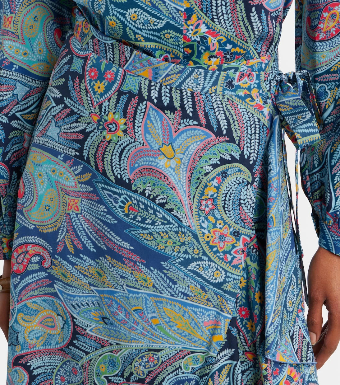 Etro - Paisley ruffled cotton-blend midi skirt