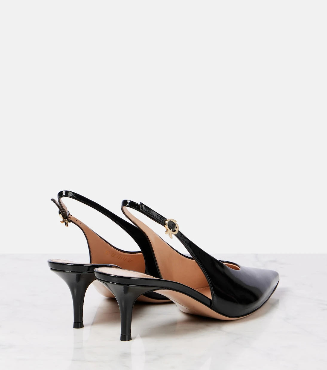 Gianvito Rossi - Robbie 55 patent leather slingback pumps