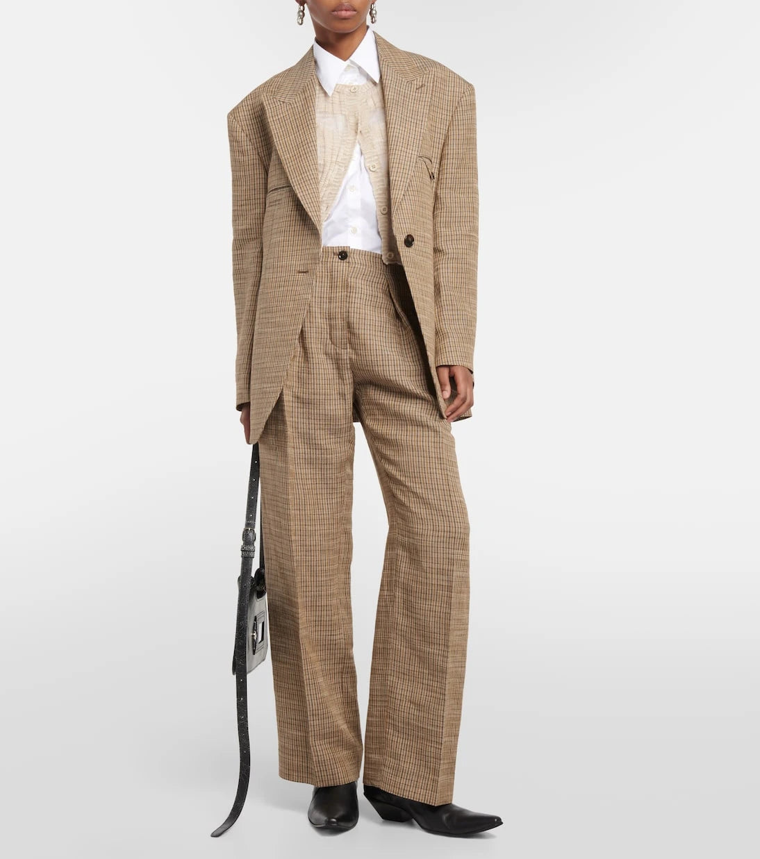 Acne Studios - High-rise linen blend wide-leg pants