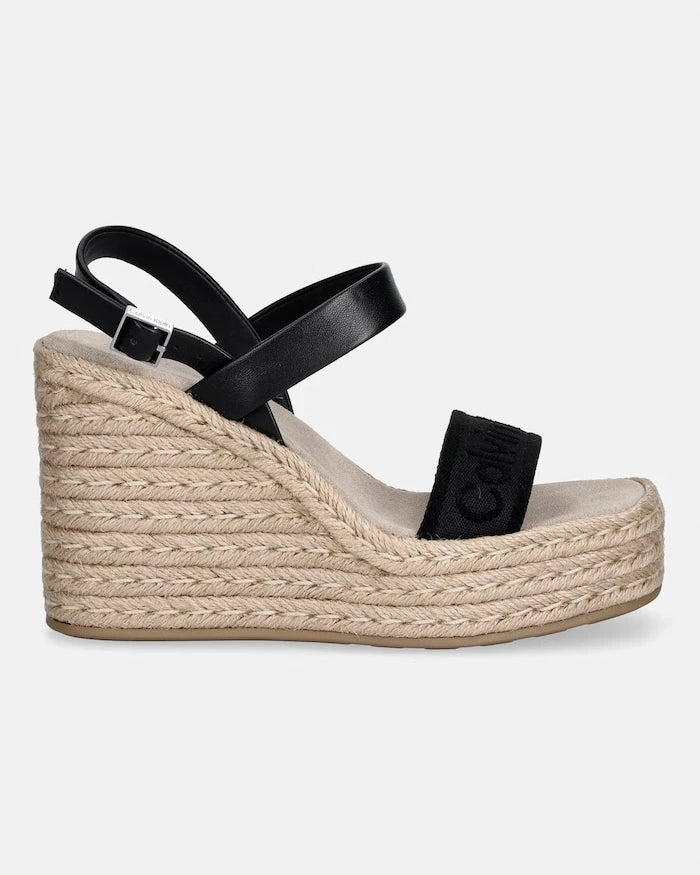 Calvin Klein eğimli platformlu sandaletler WEDGE ESPAD 70 WEBBING LTH