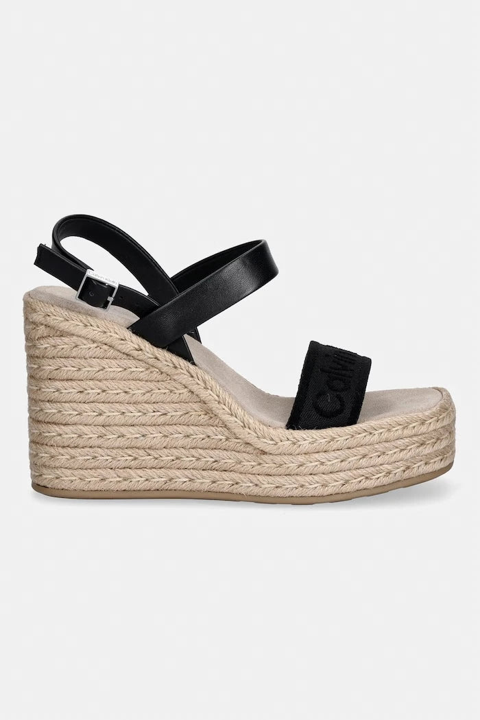 Calvin Klein eğimli platformlu sandaletler WEDGE ESPAD 70 WEBBING LTH