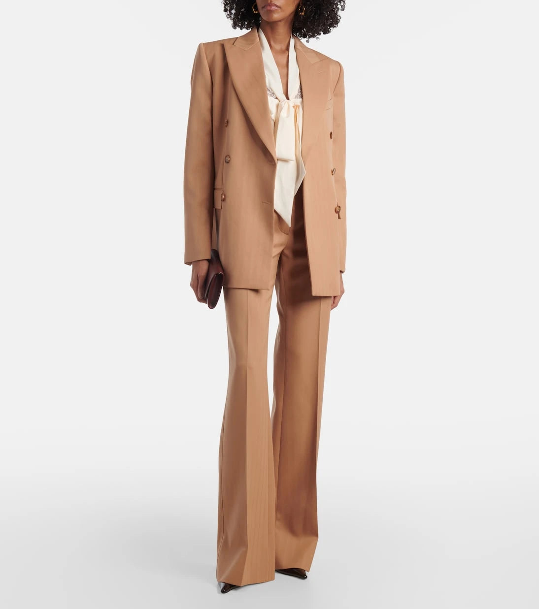 Stella McCartney - Low-rise striped wool flared pants