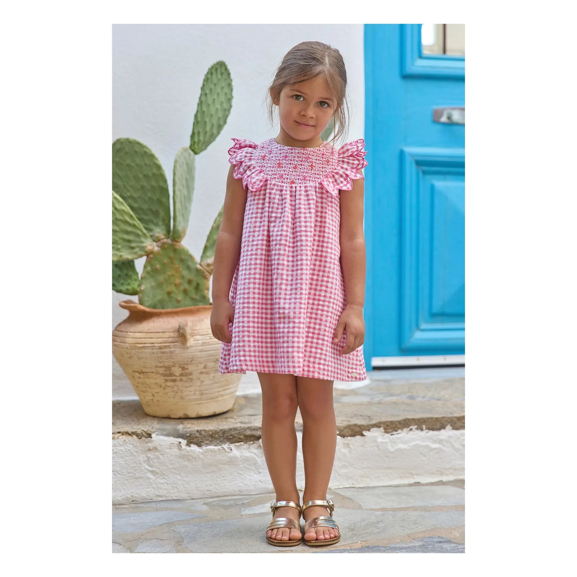 Tartine et Chocolat - Gingham Smocked Dress | Pink