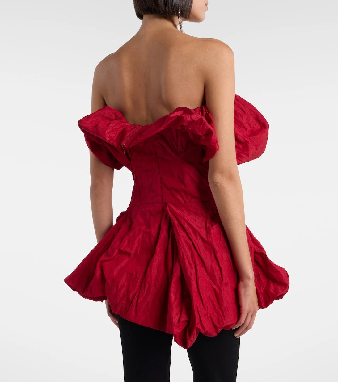 Magda Butrym - Gathered cotton-blend taffeta minidress