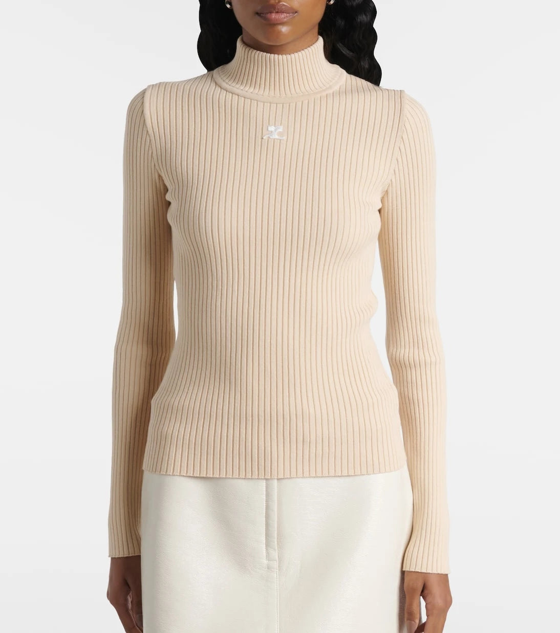 Courrèges - Reedition ribbed-knit mockneck sweater