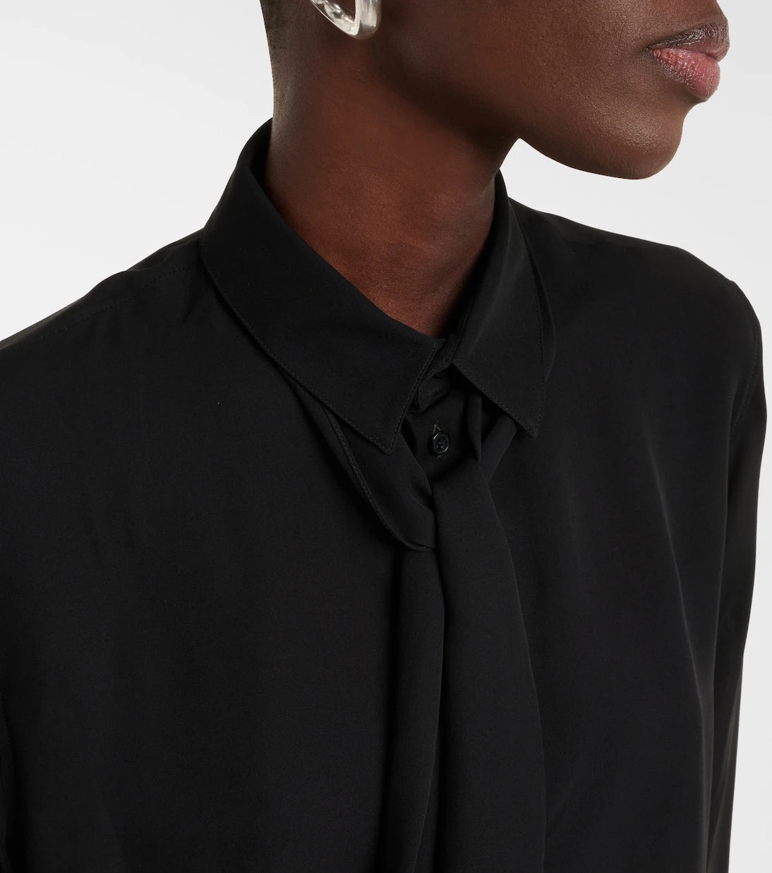 Wardrobe.NYC - Tie-neck silk blouse