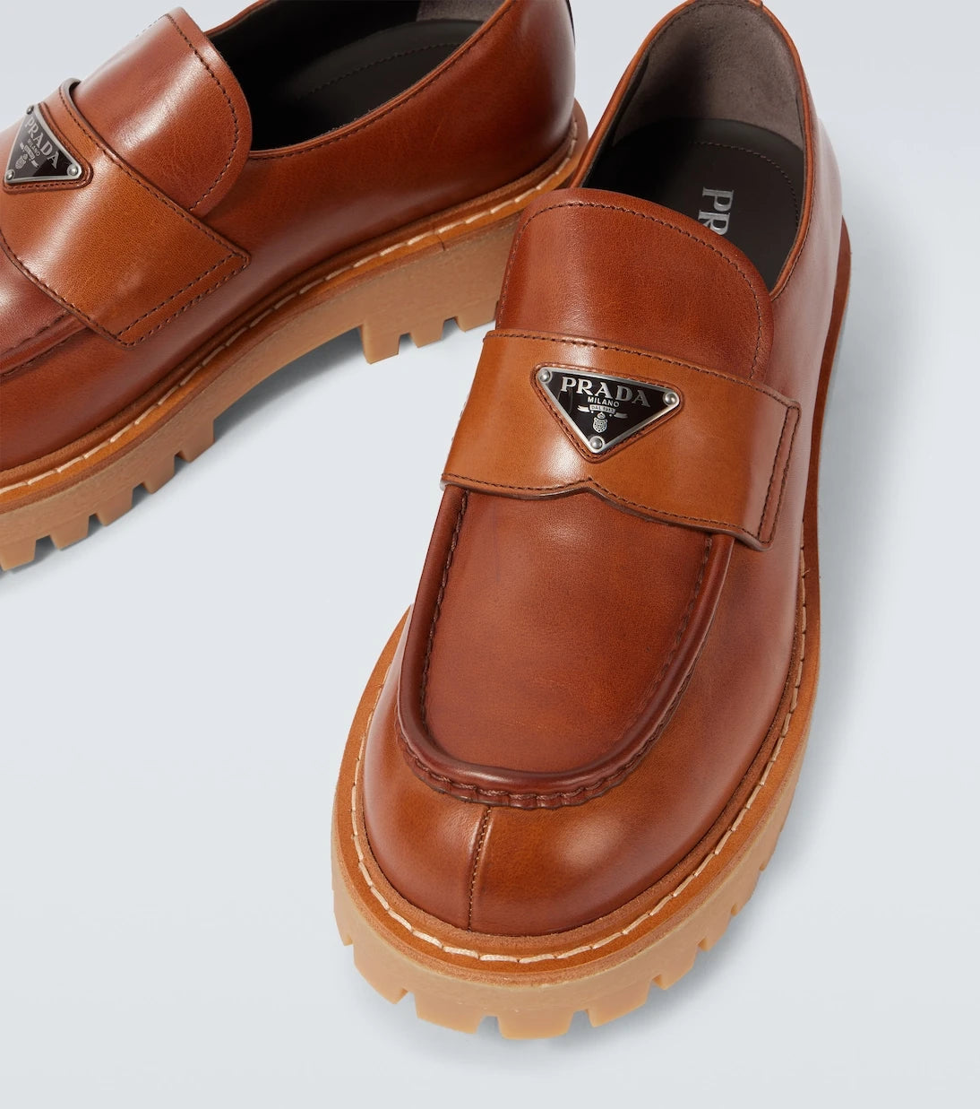 Prada - Leather loafers