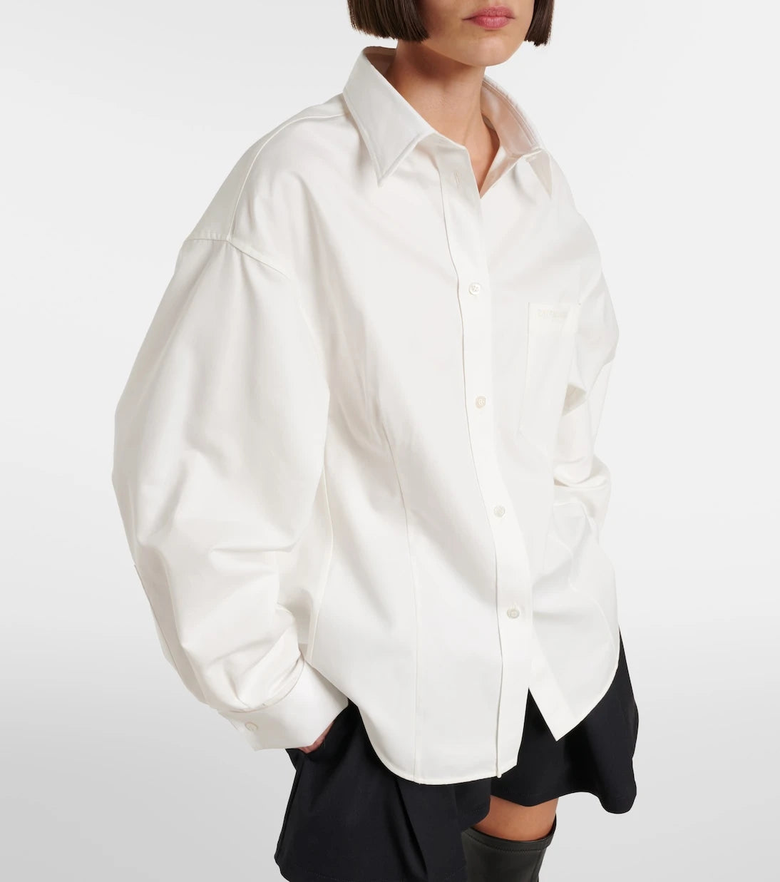 Balenciaga - Asymmetric cotton and silk poplin shirt