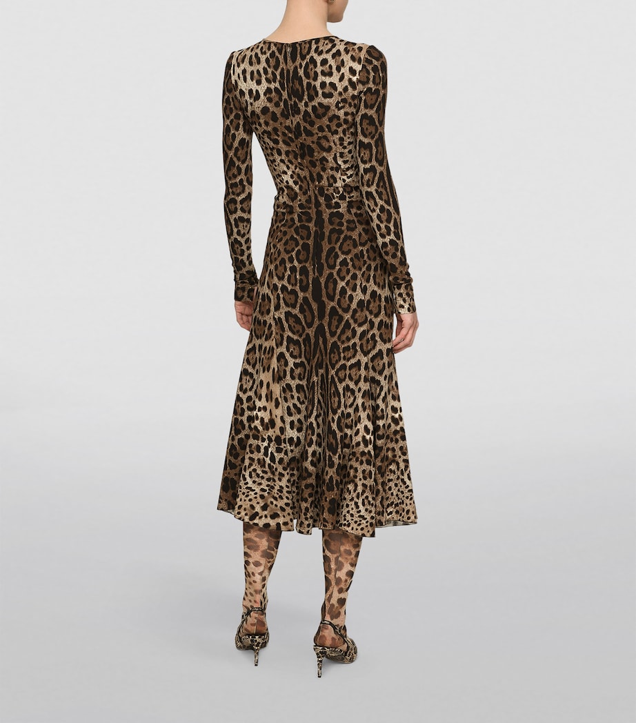 Dolce & Gabbana Multi Leopard Print Midi Dress