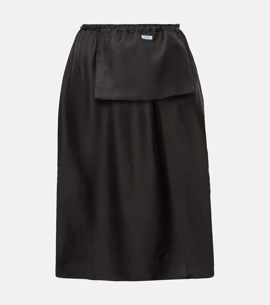 Prada - Silk twill midi skirt