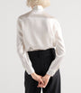 Prada White Satin Tie-Neck Blouse