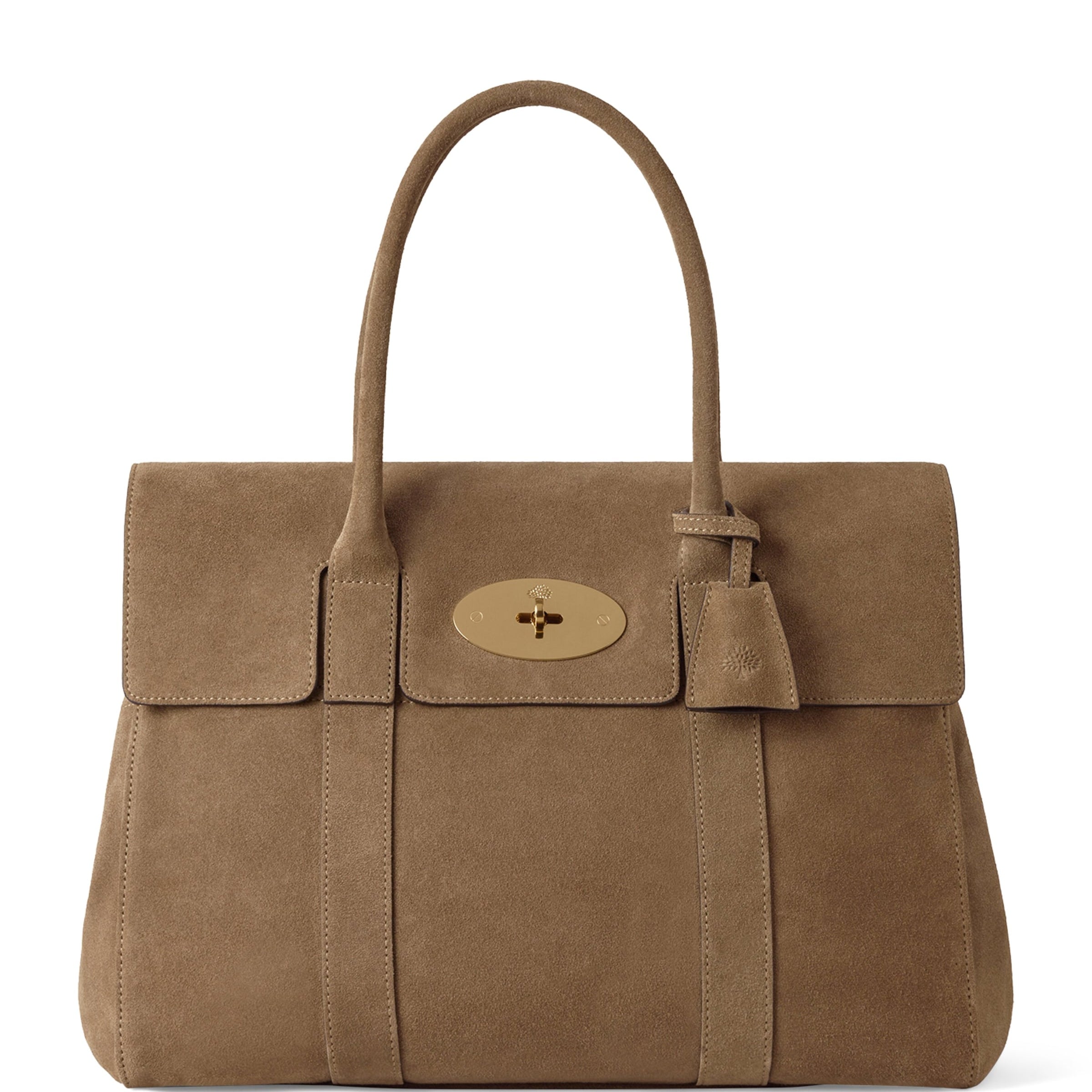 Mulberry Beige Suede Bayswater Top-Handle Bag