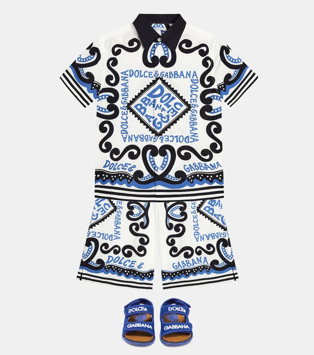 Dolce&Gabbana Kids - شورت برمودا قطني بطبعة الشعار