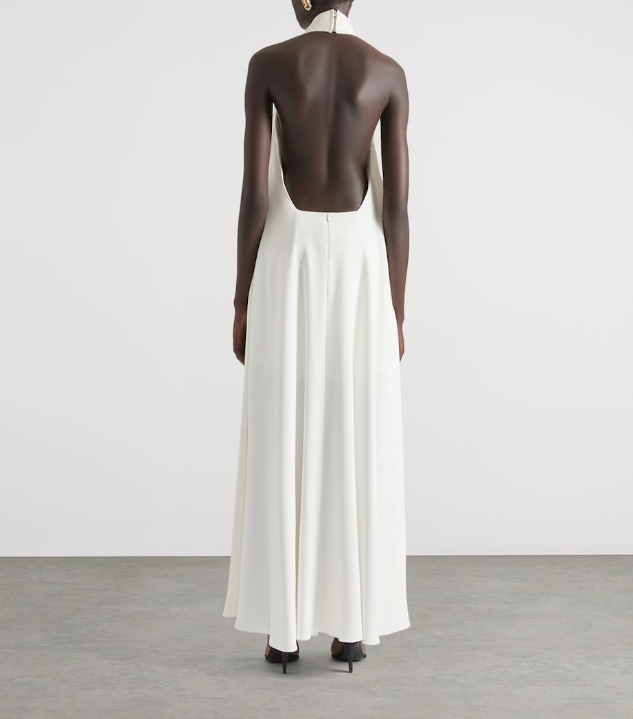Givenchy Ivory Crepe Halterneck Maxi Dress