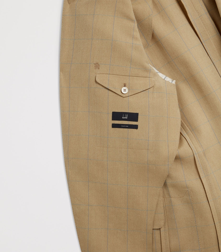Wool Twill Windowpane Check Bourdon Blazer