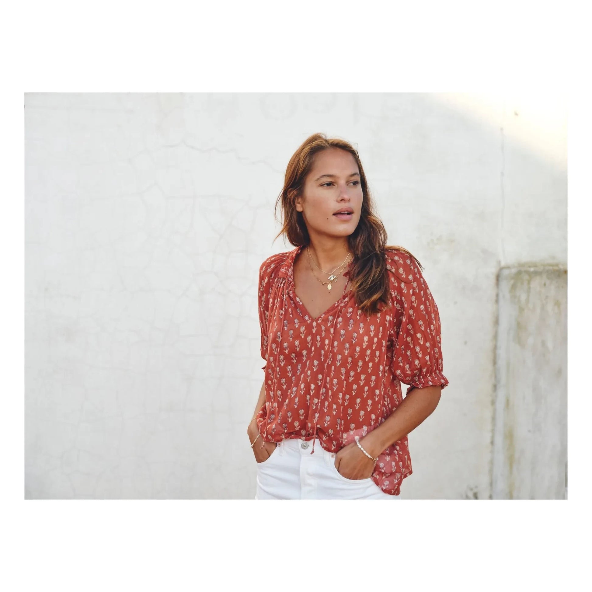 M.A.B.E. - Ari Cotton blouse | Rust