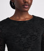 Maje Black Velvet-Lace Mini Dress