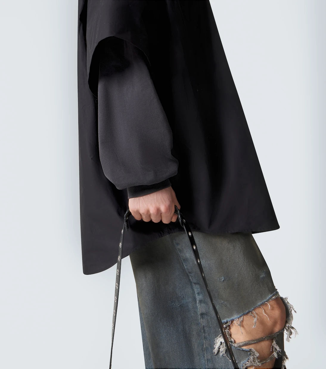 Balenciaga - Patched cotton poplin and fleece jacket