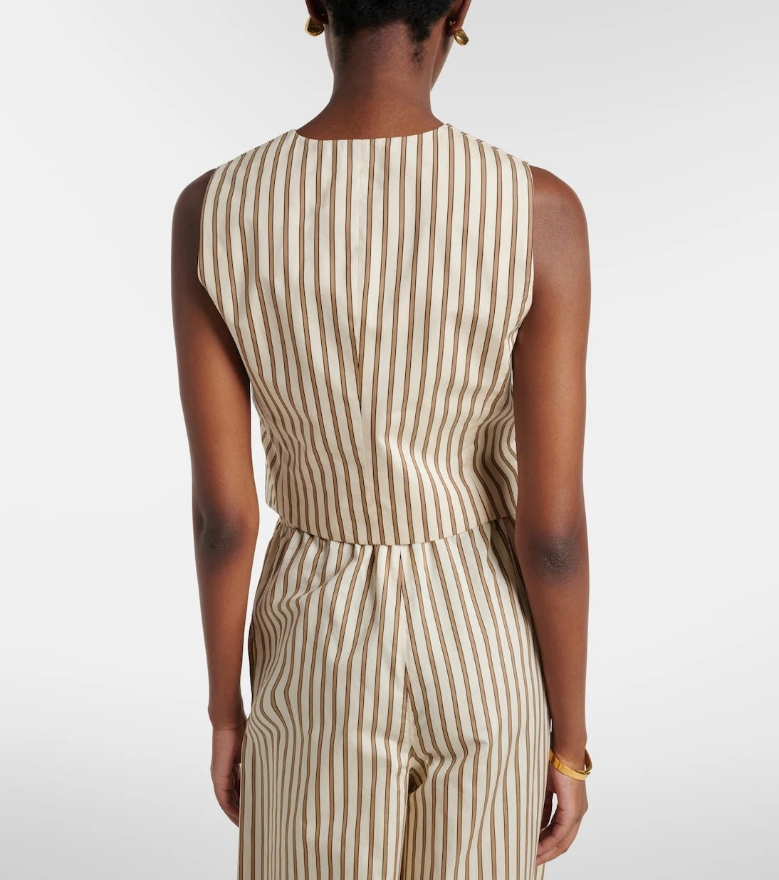 Max Mara - Fauno striped cotton and silk vest