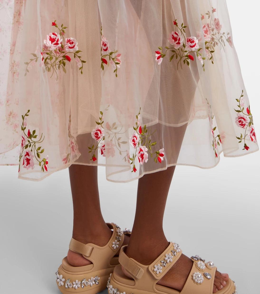 Simone Rocha - Patchwork sheer organza midi dress