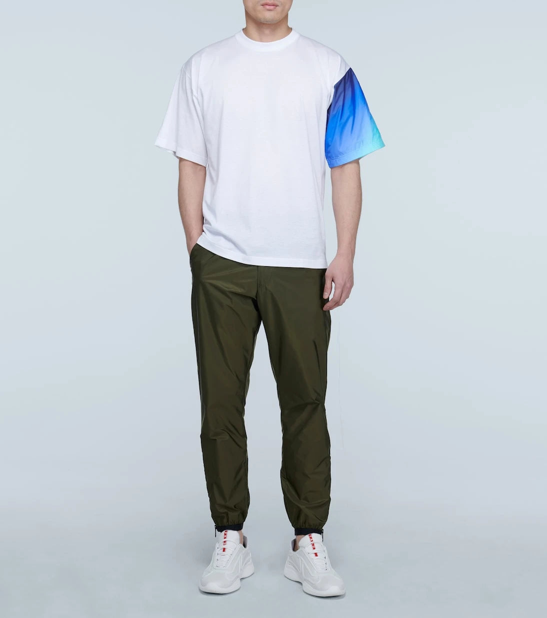 Prada - contrast-sleeve T-shirt