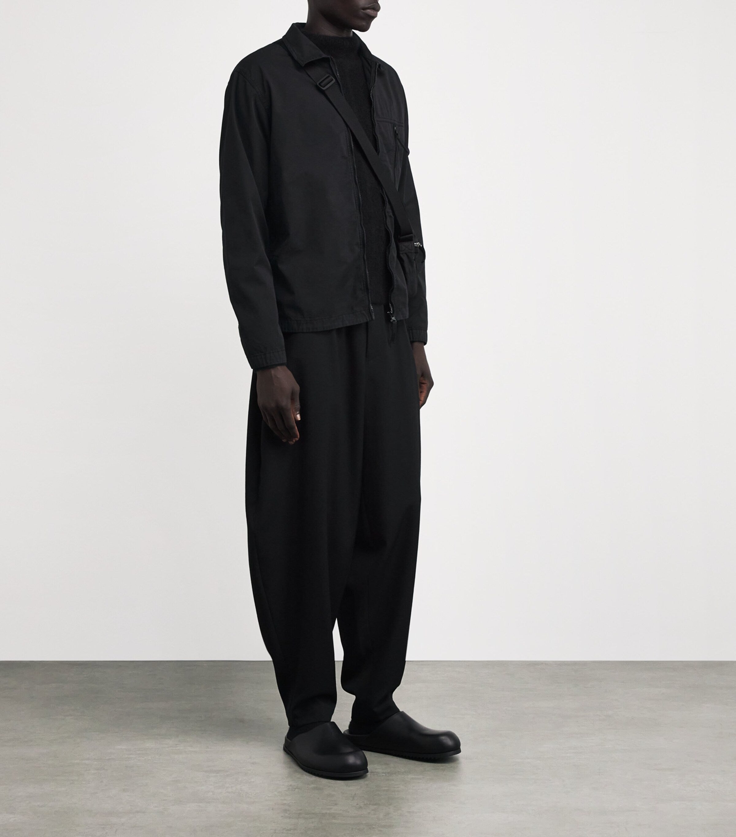 Stone Island Black Stretch-Supima Cotton Twill Overshirt