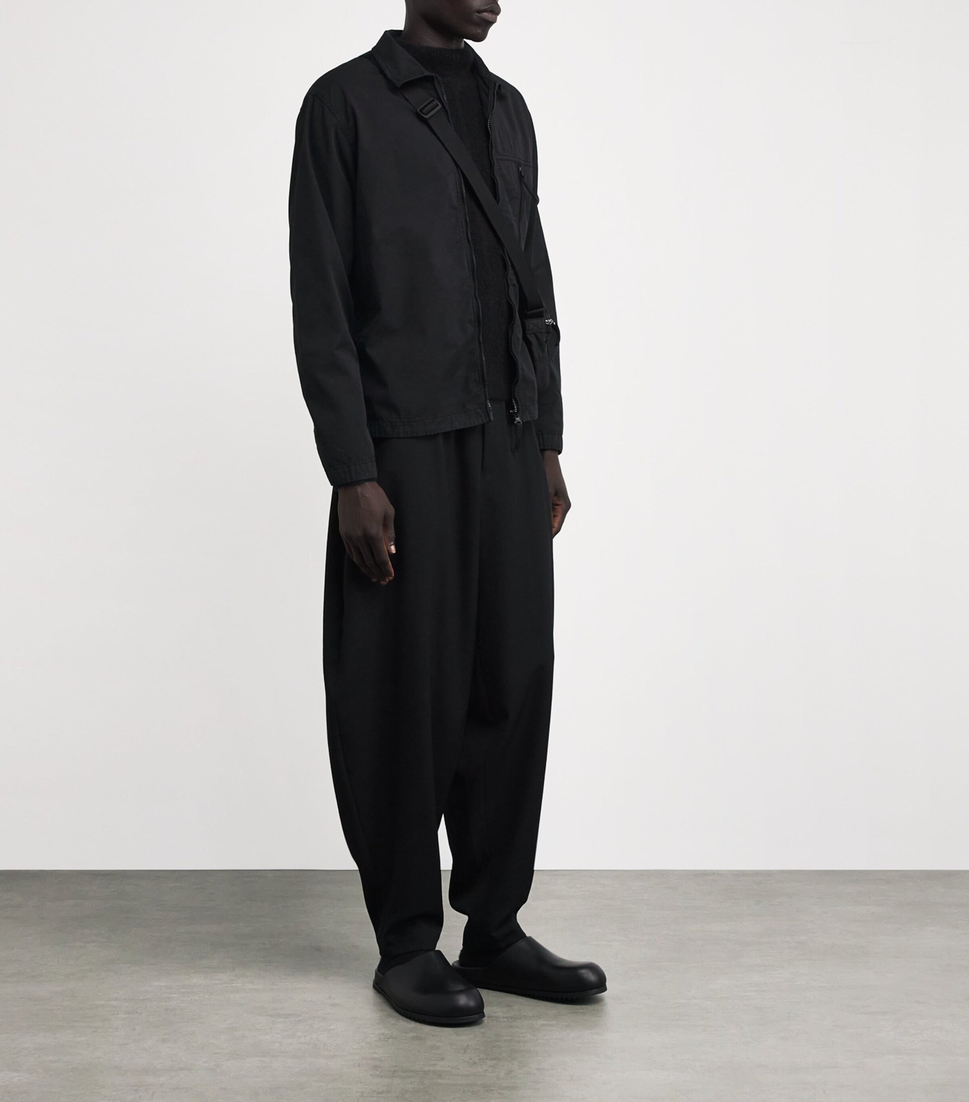 Stone Island Black Stretch-Supima Cotton Twill Overshirt