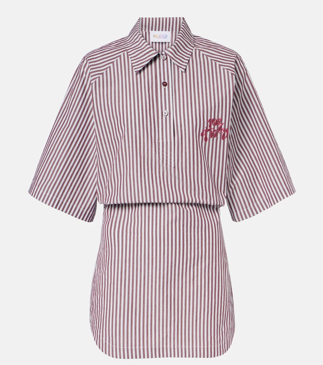 The Attico - Striped cotton polo dress