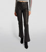 Leather Low-Rise Bootcut Jeans