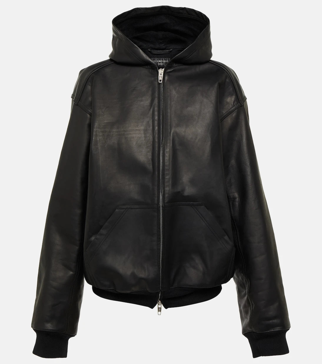Balenciaga - Hooded leather jacket