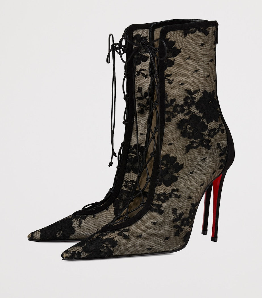 Red Km Lace Booties 100