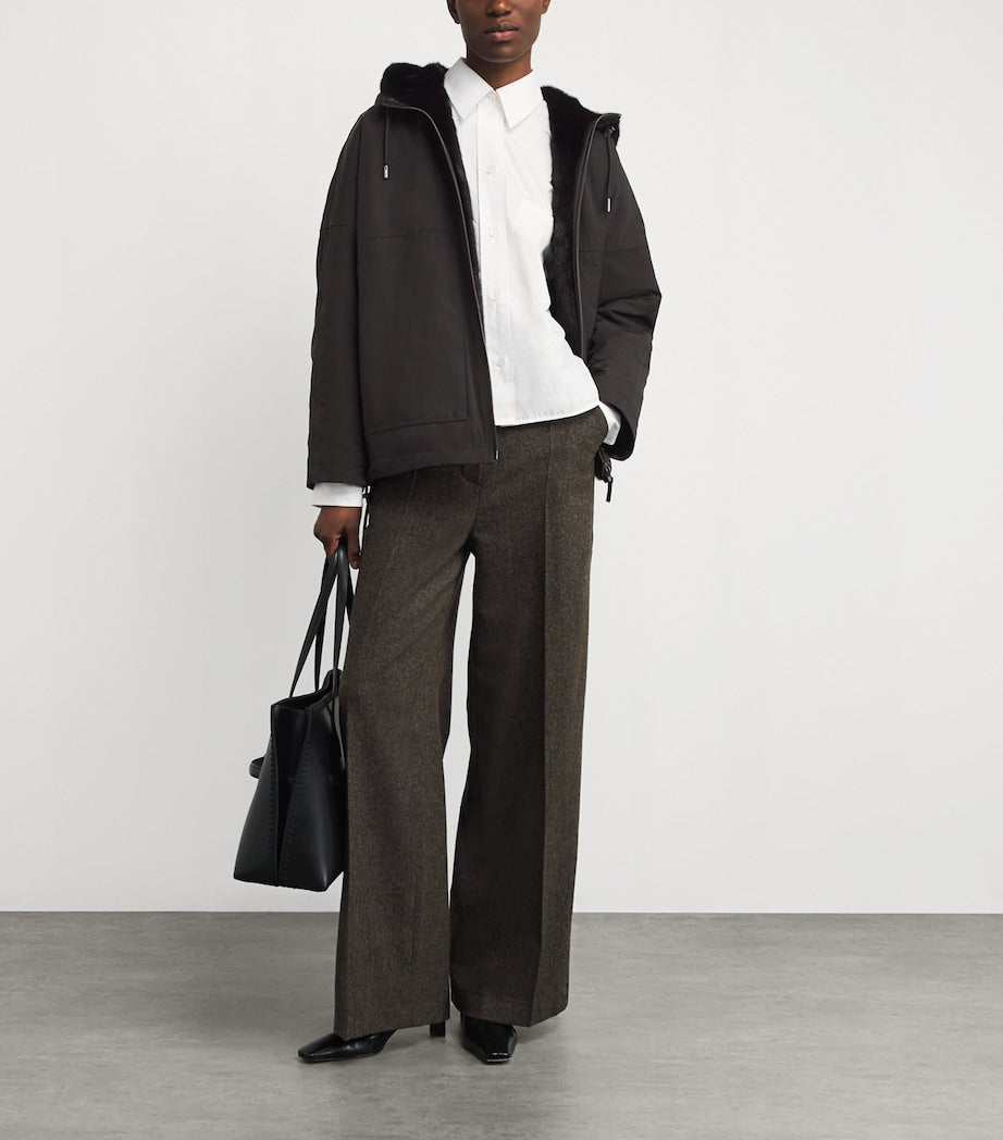 Yves Salomon Black Mink Technical Parka Jacket (64cm)