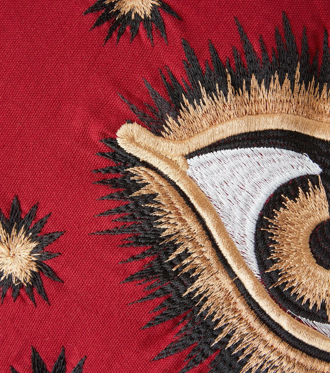 Les-Ottomans - Eye embroidered cotton cushion