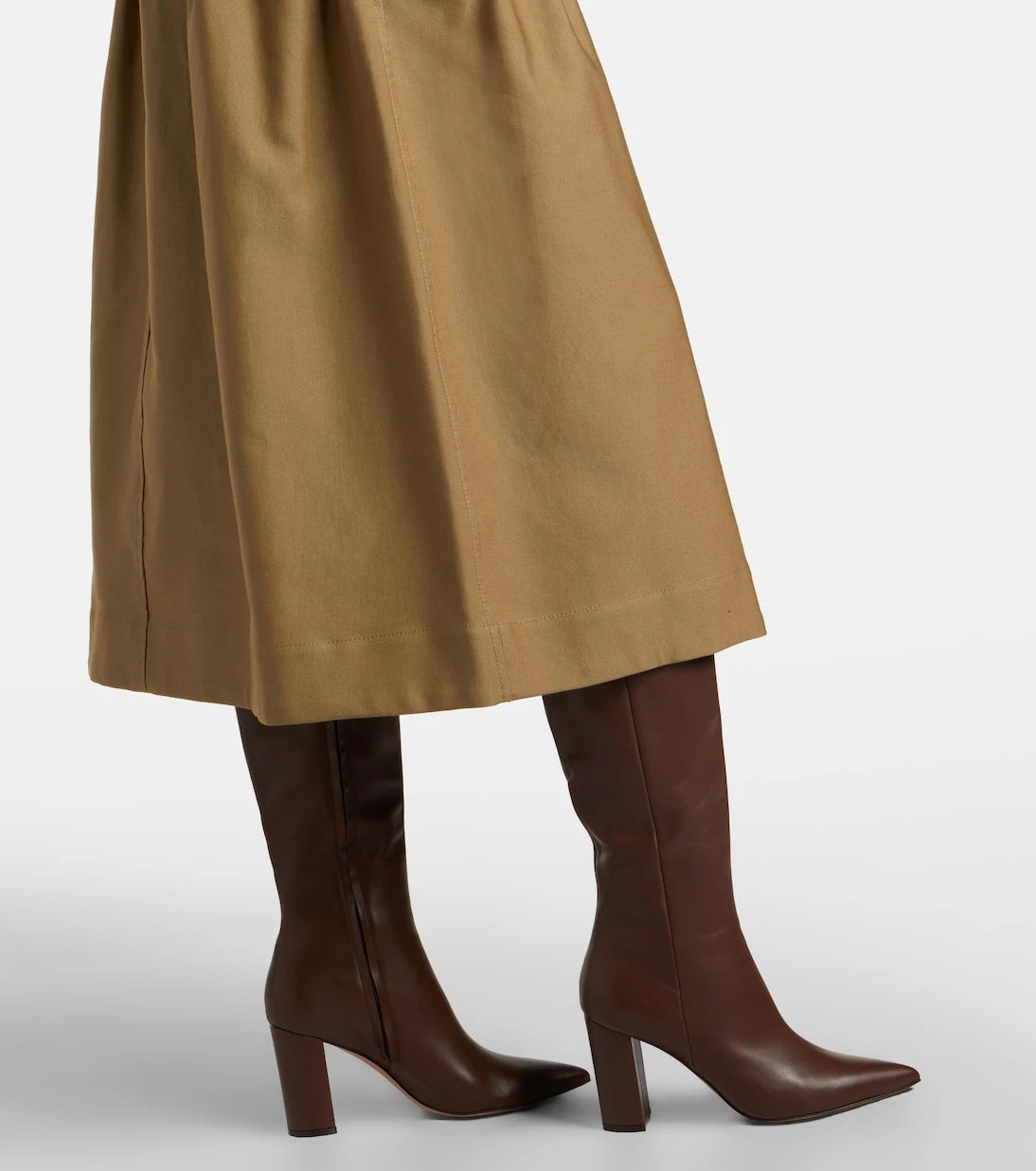 Max Mara - Tempio belted cotton twill midi skirt