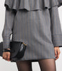 GANNI Grey Detachable-Collar Stripe Mini Dress