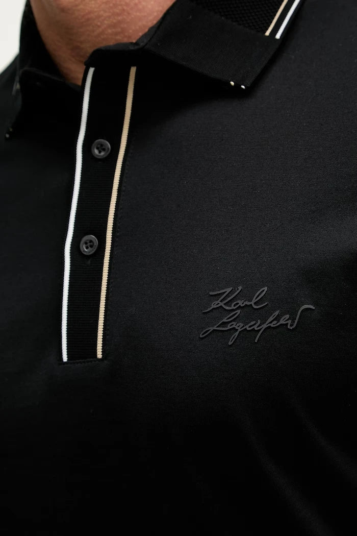 Karl Lagerfeld polo yakalı erkek pamuklu tişört