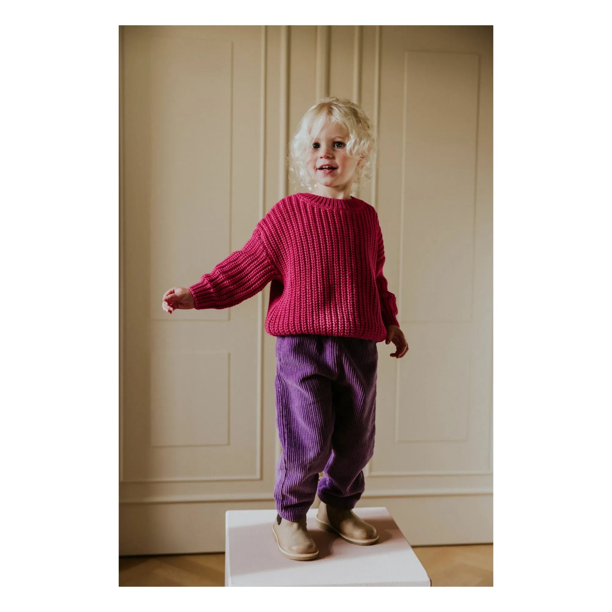 Yuki - Organic Cotton Chunky Sweater | Fuchsia