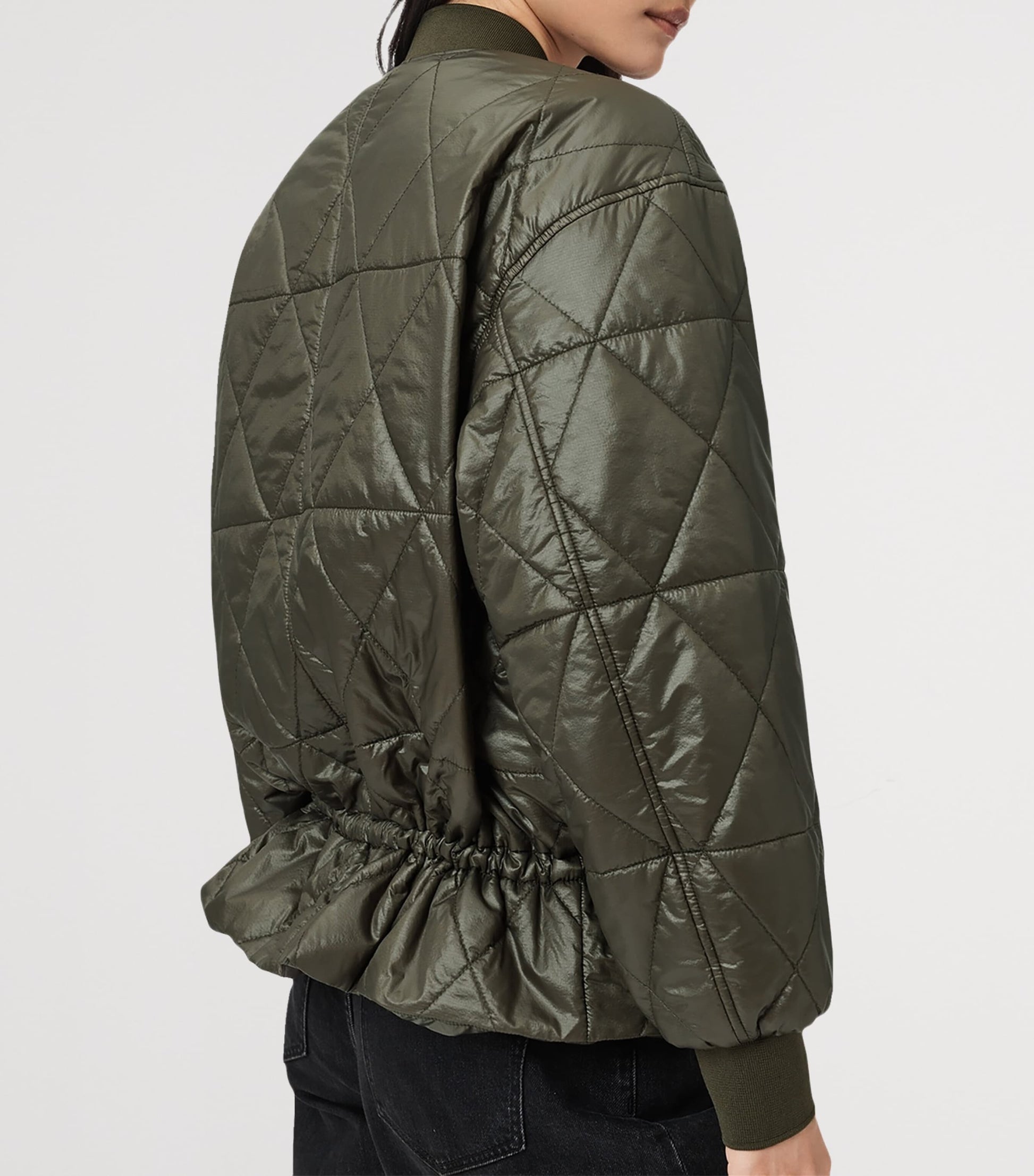 Green Quilted Alii Bomber Jacket